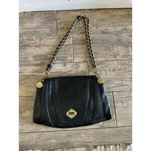 orYANY Textured Black Leather Shoulder Strap Hobo Purse